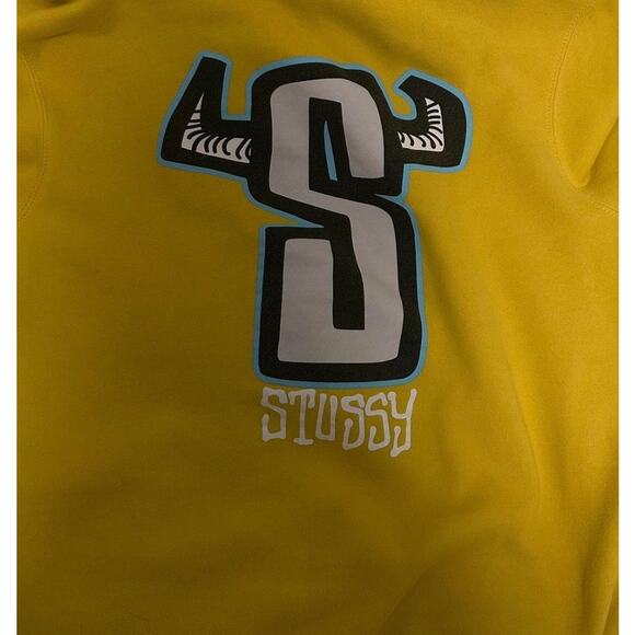 Vintage Stussy Hoodie Mustard Yellow Size Large - Picture 2 of 6